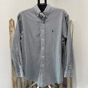 Ralph Lauren Long-Sleeve Button-Down Shirt, Blue/Navy/White, Size Large, Men's